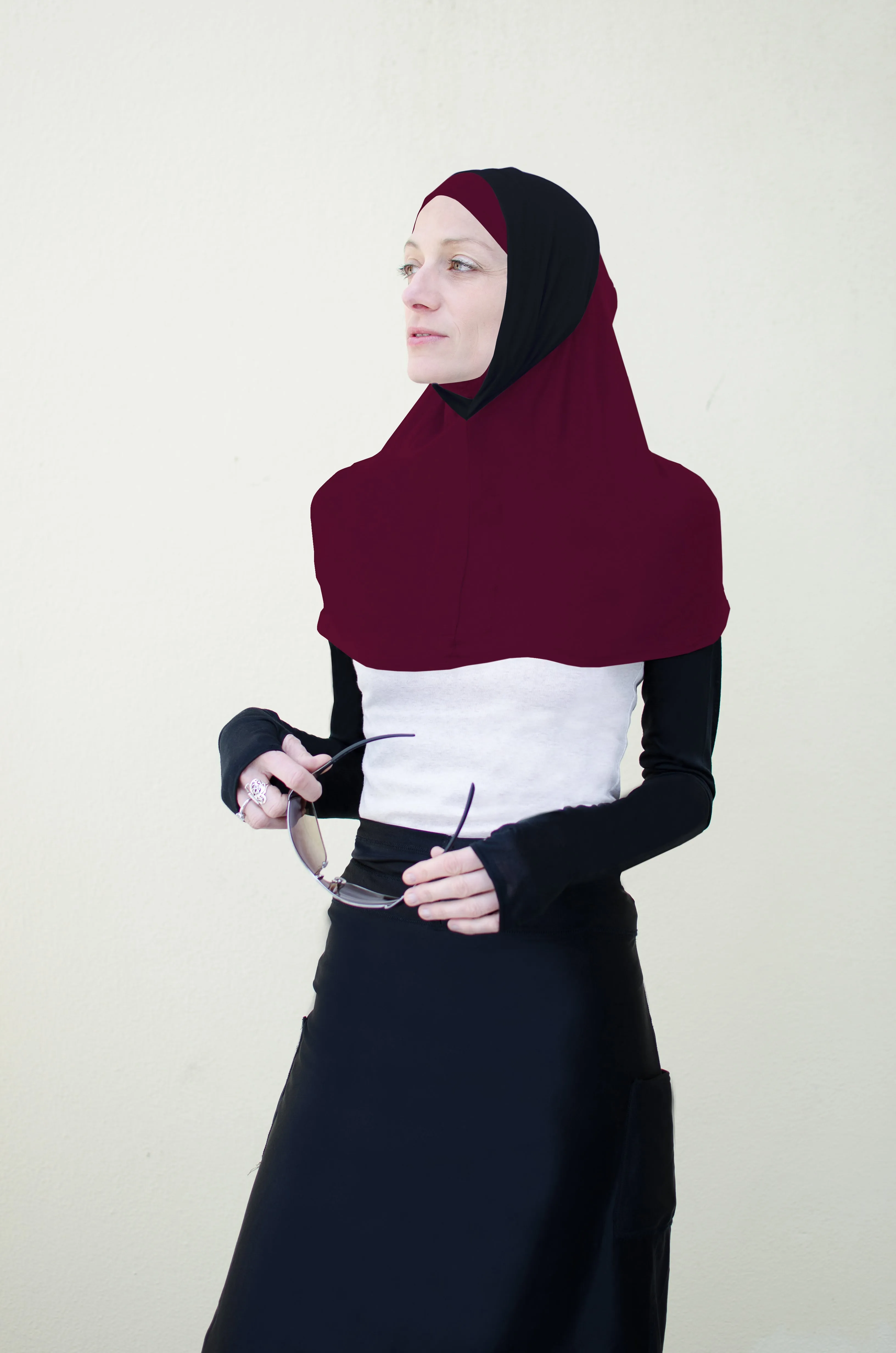 High Tech Performance Hijab (Maroon with Black)