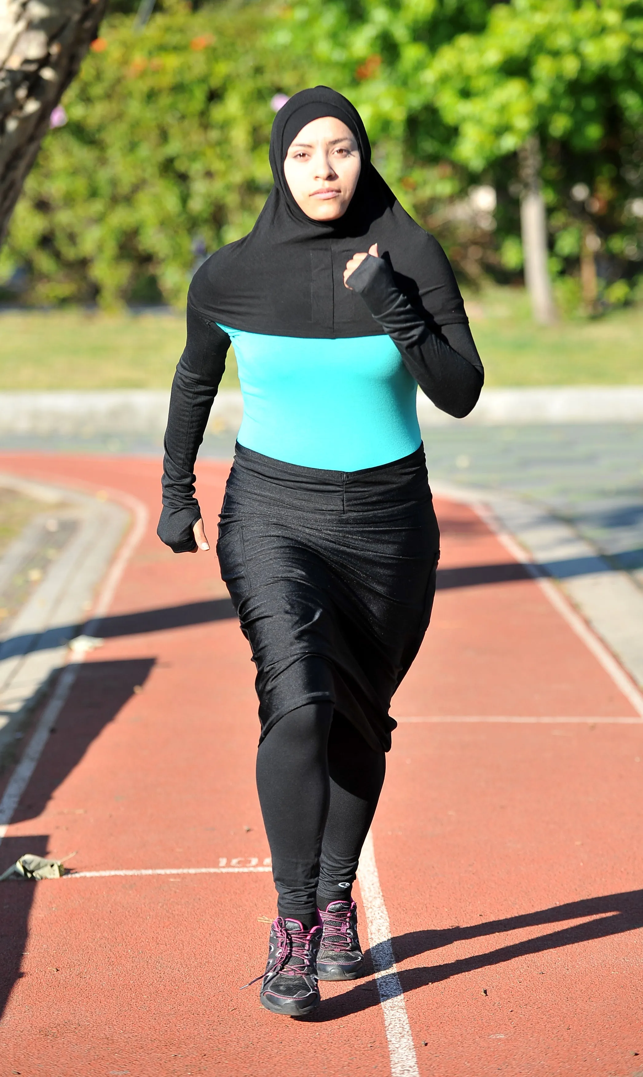 High Tech Performance Hijab (Maroon with Black)