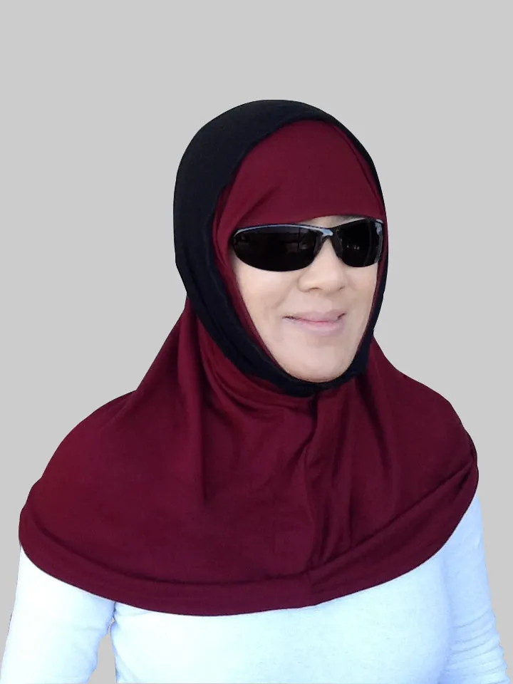 High Tech Performance Hijab (Maroon with Black)
