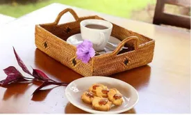 Indonesia Hand Woven Storage Basket, Natural Fiber Baskets, Small Rustic Basket