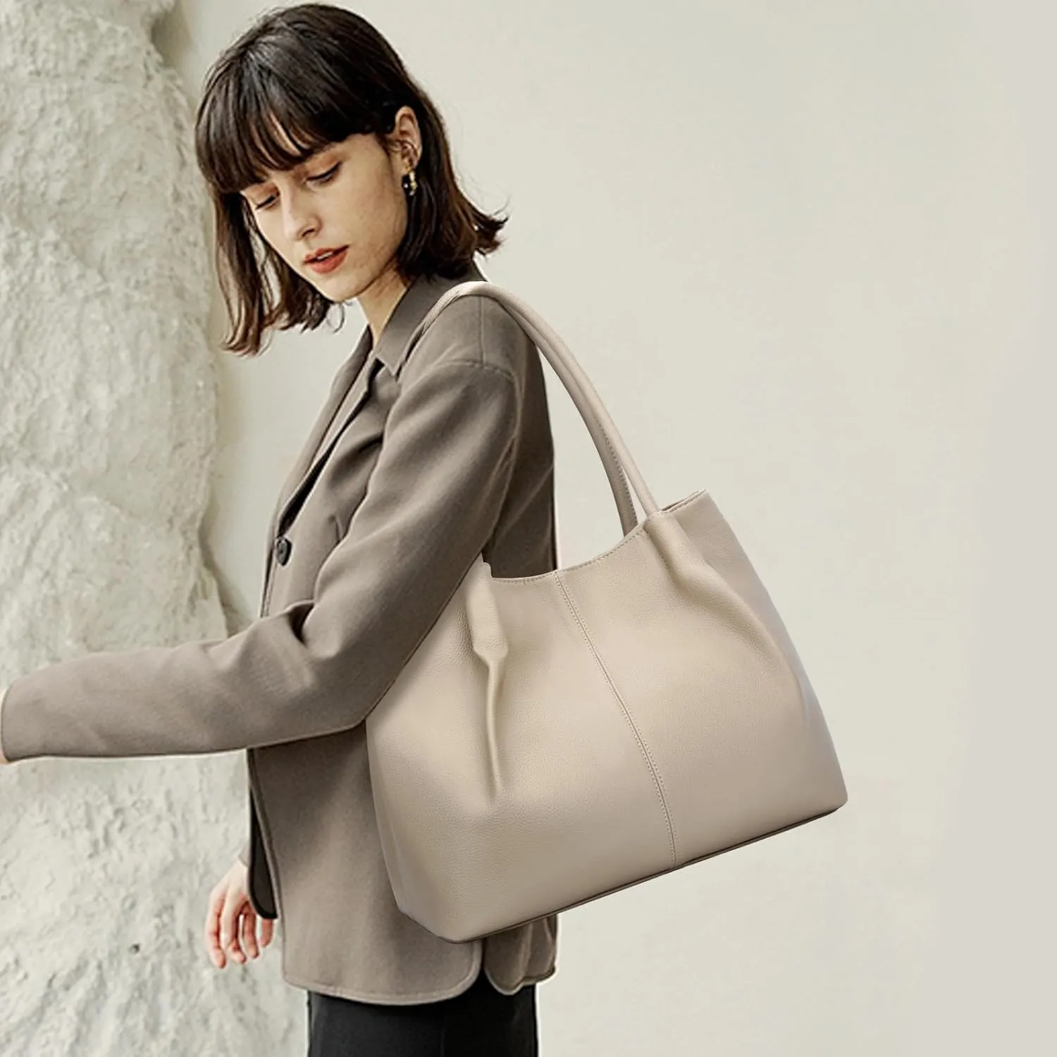 KKXIU Tote Bag for Women Vegan Leather Shoulder Purse Large Capacity Travel Bag