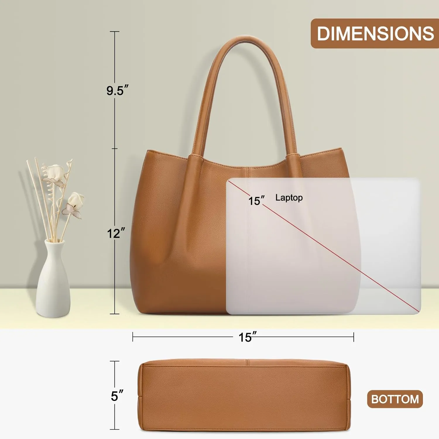 KKXIU Tote Bag for Women Vegan Leather Shoulder Purse Large Capacity Travel Bag