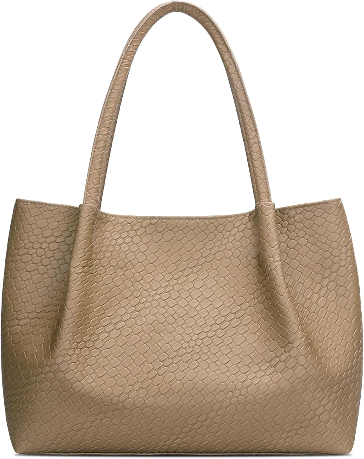 KKXIU Tote Bag for Women Vegan Leather Shoulder Purse Large Capacity Travel Bag