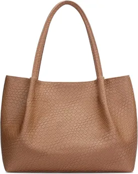 KKXIU Tote Bag for Women Vegan Leather Shoulder Purse Large Capacity Travel Bag