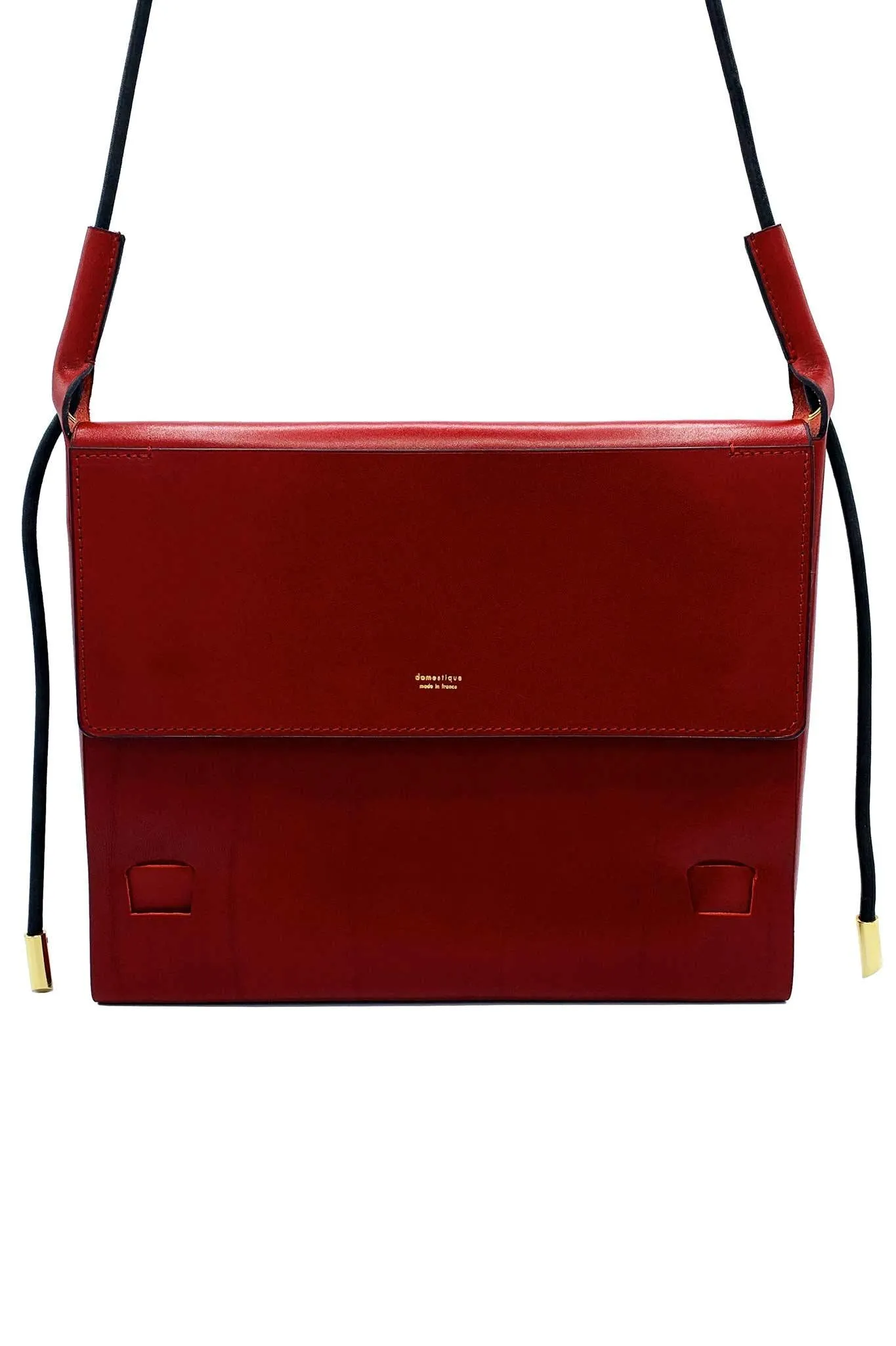Large Flap Red Leather Pouch