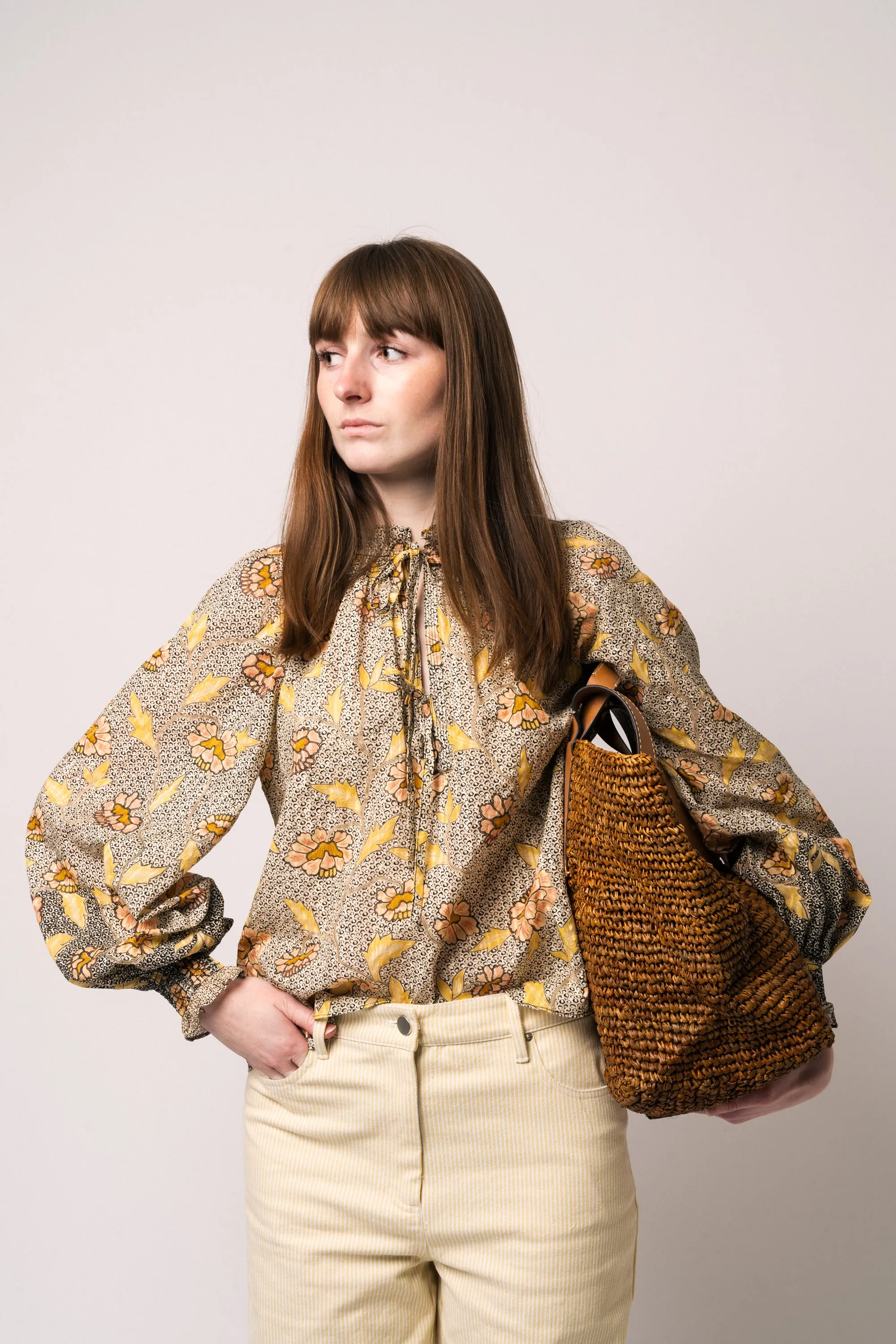 Large Morris Raffia Tote - Honey