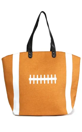 LF063 Orange Football Cotton Tote Bag