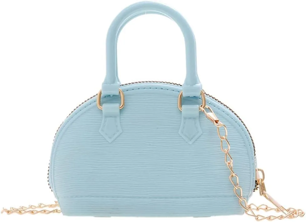Little Girls Handbag Mini Chain Crossbody Shoulder Bag Shell Shape Zip Around Dome Tote Top Handle Bag