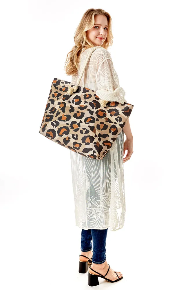 LOA340 Leopard Printed Beach Bag