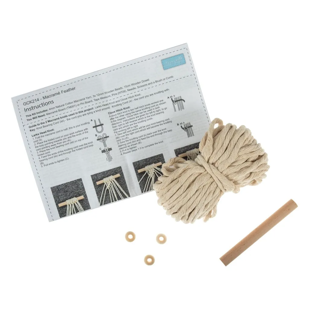 Macramé Kit Wall Hanging: Feather