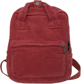 Makukke Small Corduroy Backpack Purse for Women - Vintage Mini Fashion Casual Aesthetic Backpack, Red