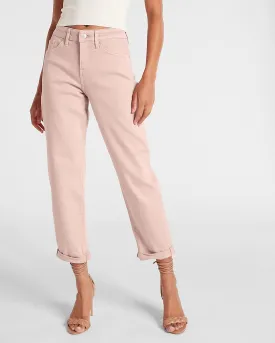 Mid Rise Twill Rolled Hem Boyfriend Pant in Foundation