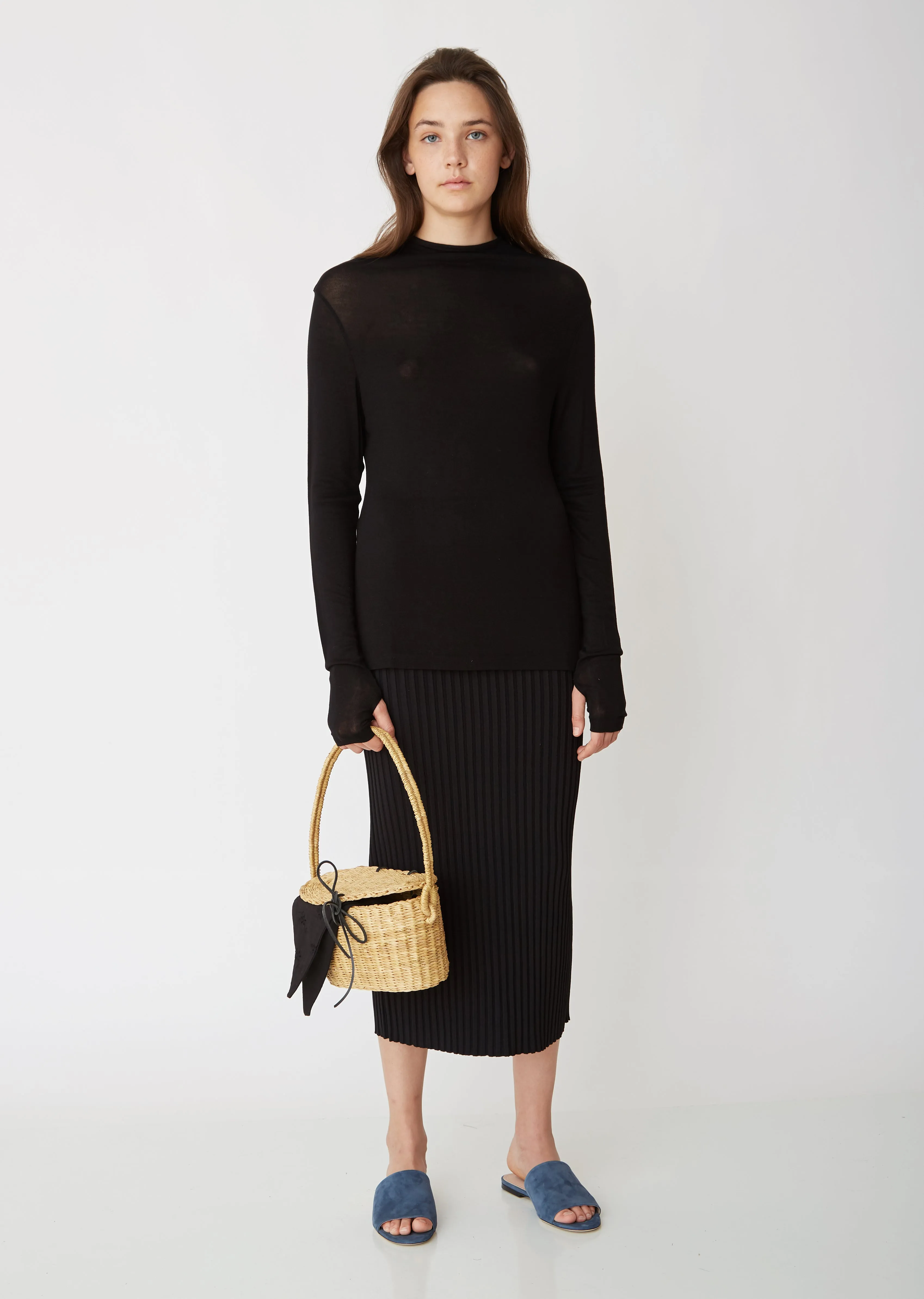 Mini Jeanne Flor Straw Basket Bag