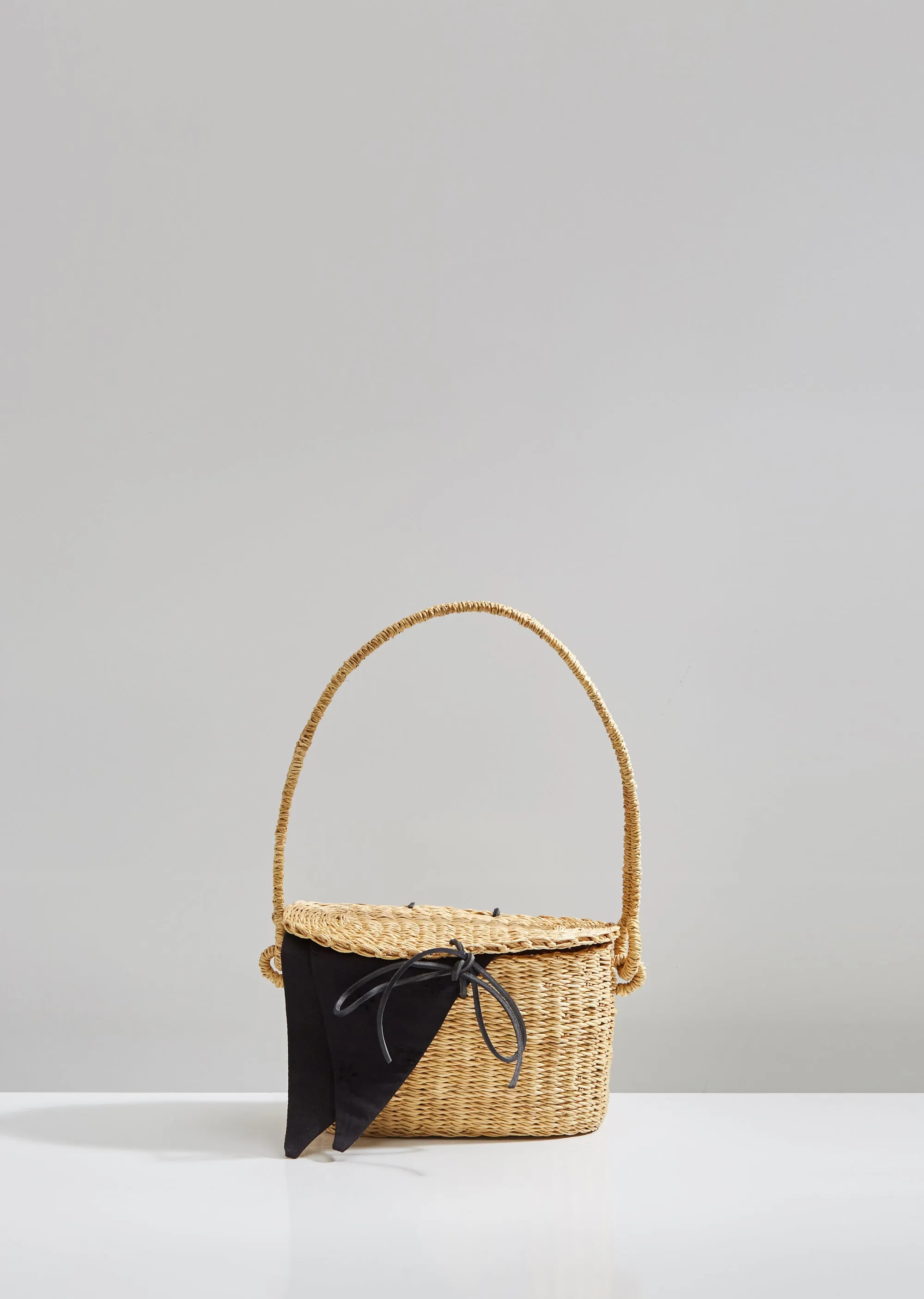 Mini Jeanne Flor Straw Basket Bag