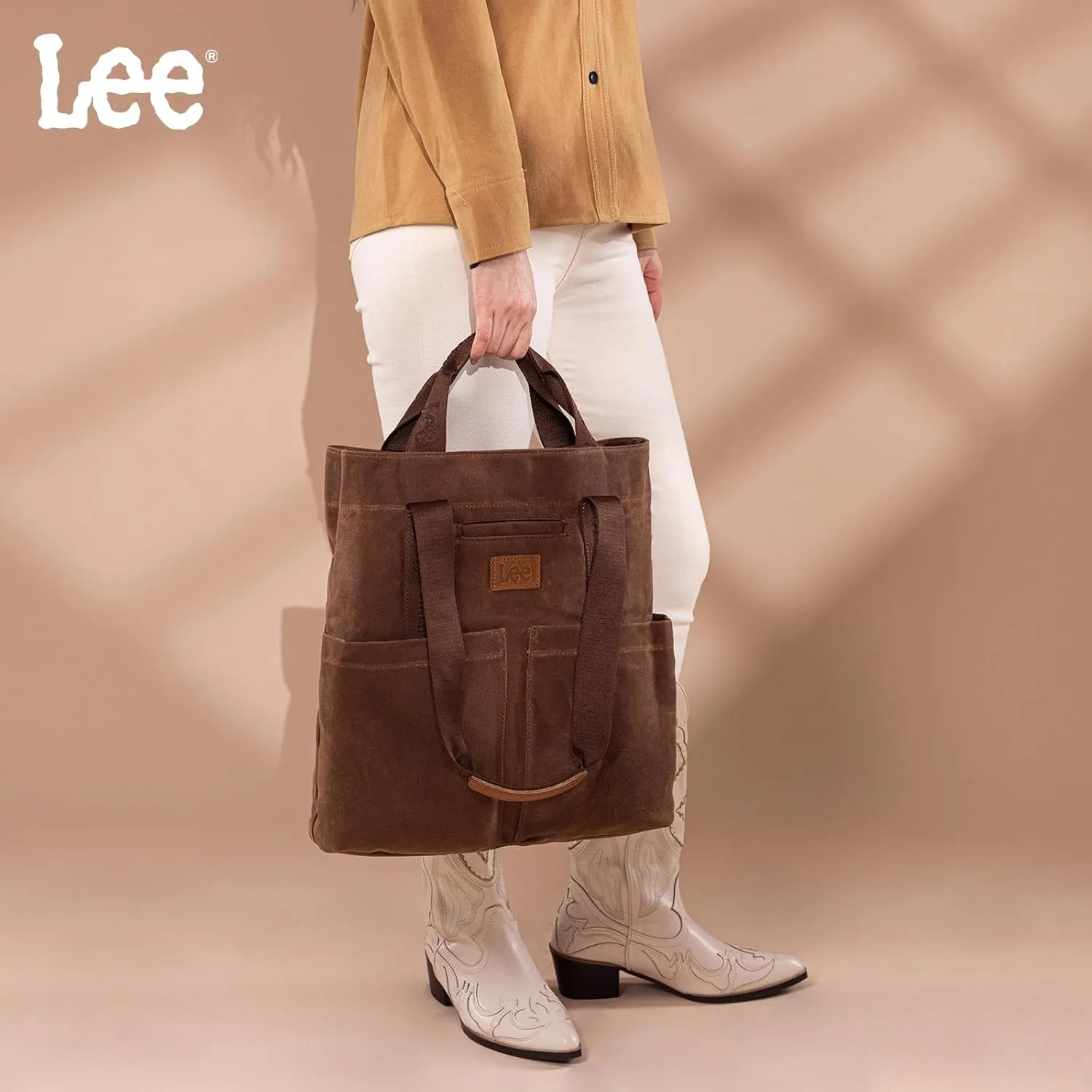 Montana West x Lee Canvas Tote Bag for Women with 2 Front Pockets Top-Handle Handbag & Shoulder Bag