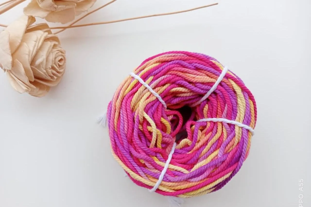 Multicolor Cotton Candy Handpainted Cotton Twisted Cord