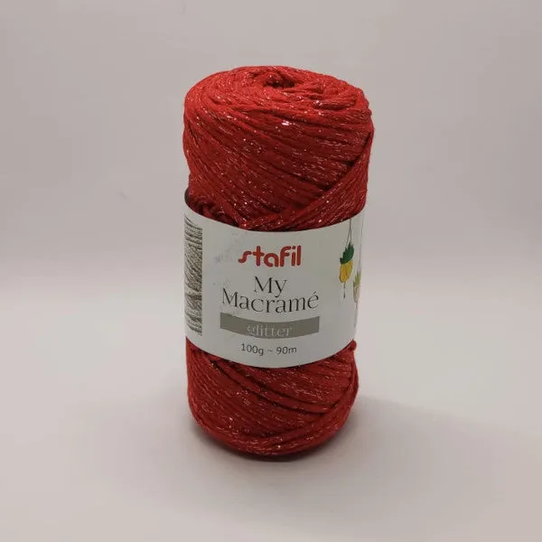 My Macramè Glitter - Ø 2 mm - 100 gr - Rosso