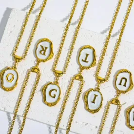 Nacar Initial Necklace Gold
