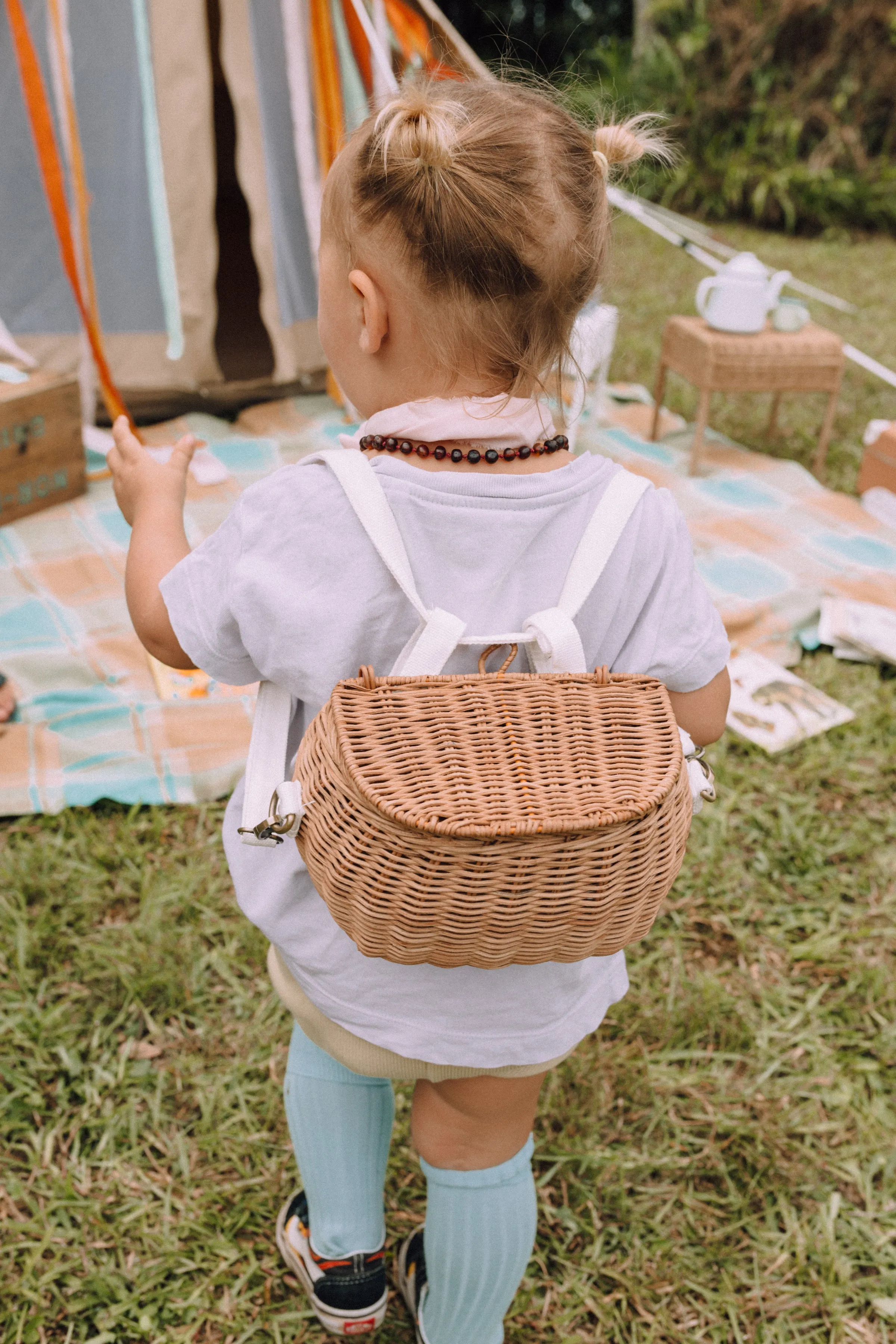 Olli Ella Mini Rattan Chari Bag - Natural