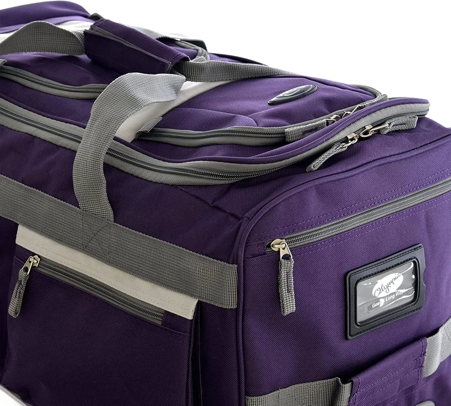 Olympia U.S.A. 22 inch Carry On 8 Pockets Wheeled Rolling Duffel Bag Water Resistant Luggage Lightweight Travel Suitcase with Retractable Handle