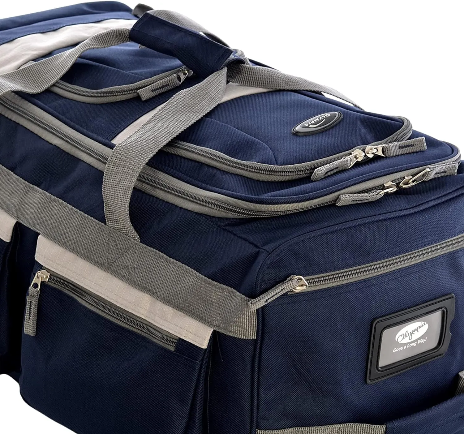 Olympia U.S.A. 22 inch Carry On 8 Pockets Wheeled Rolling Duffel Bag Water Resistant Luggage Lightweight Travel Suitcase with Retractable Handle