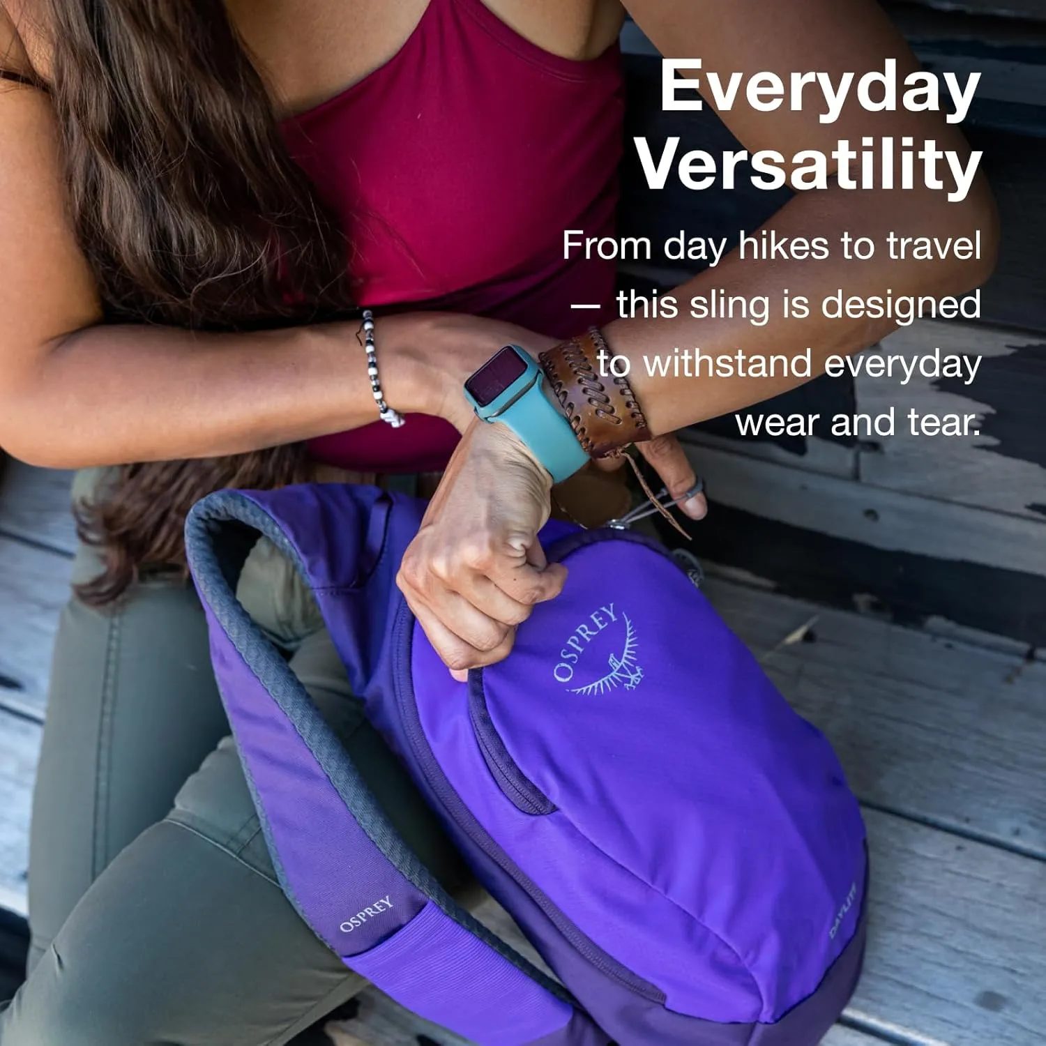 Osprey Daylite Shoulder Sling Bag, Liquify Print/Kakio Pink