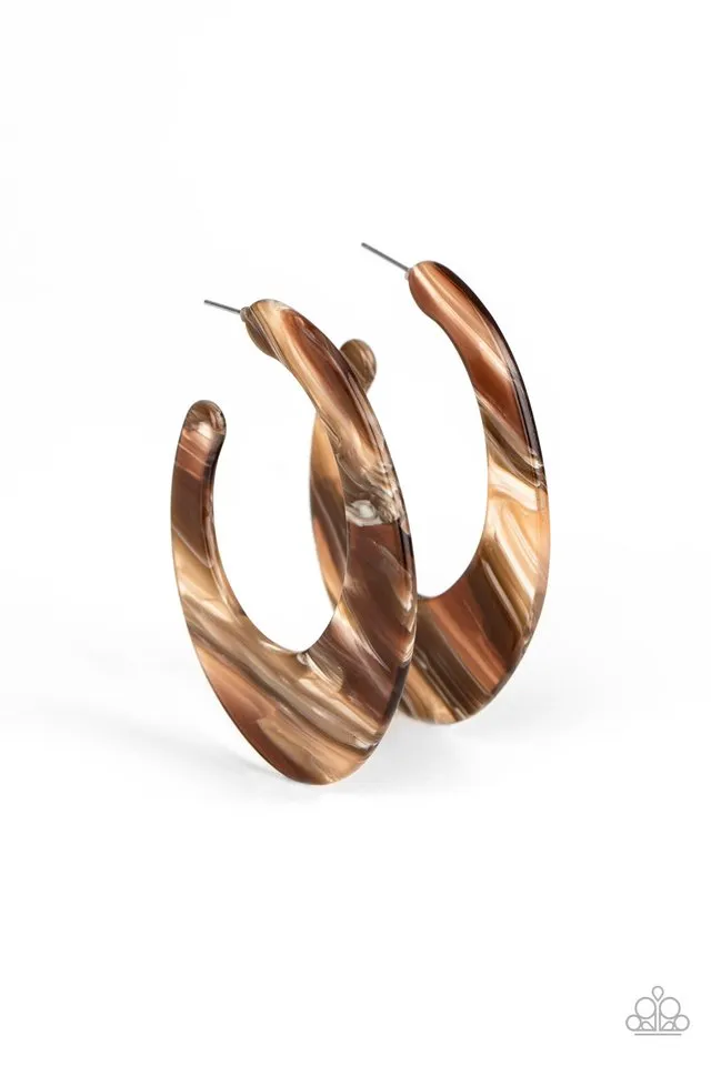 Paparazzi Earring ~ Retro Renaissance - Brown