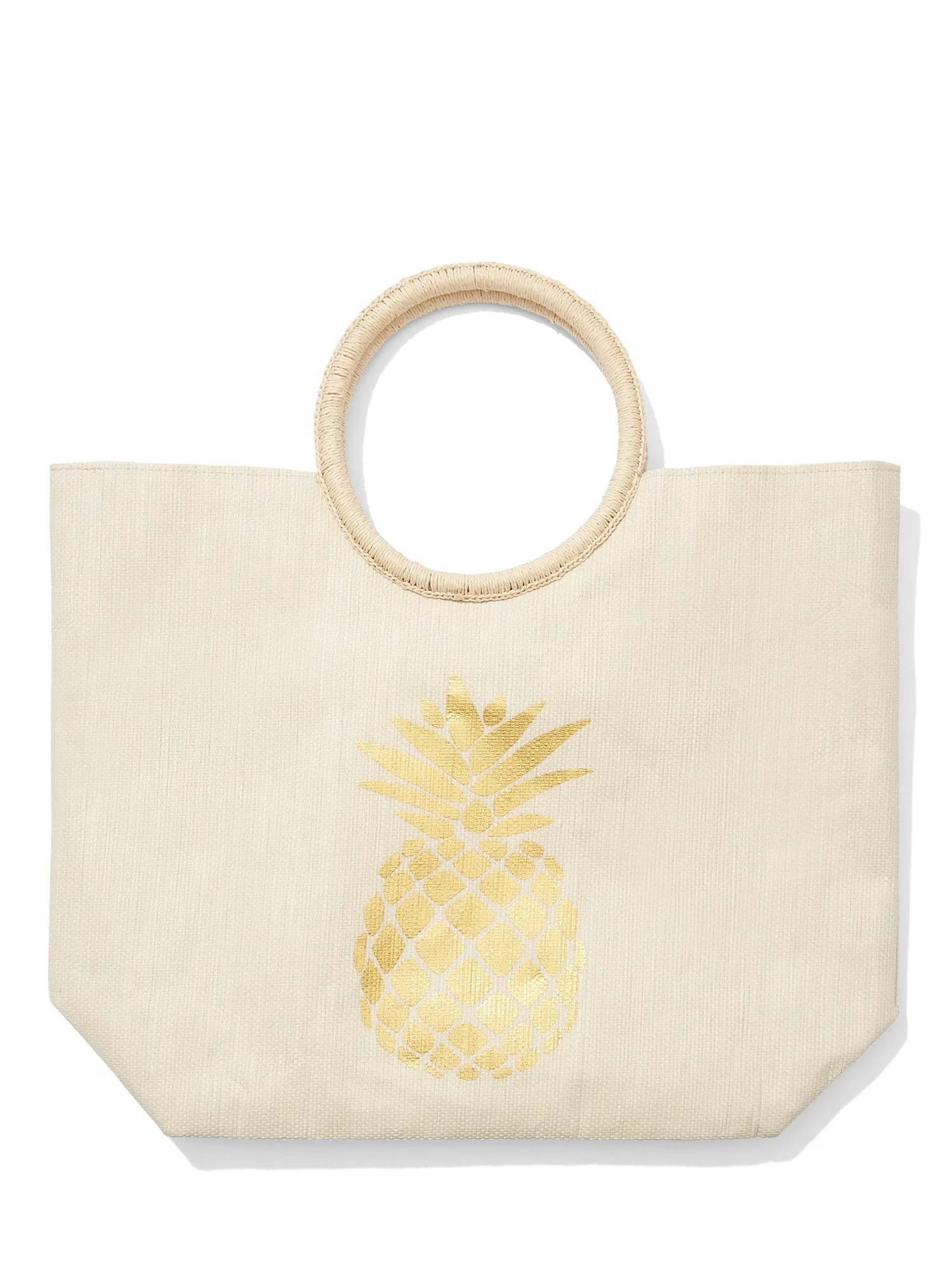 Pineapple Raffia Tote Bag