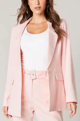 Power Moves Pink Fitted Blazer