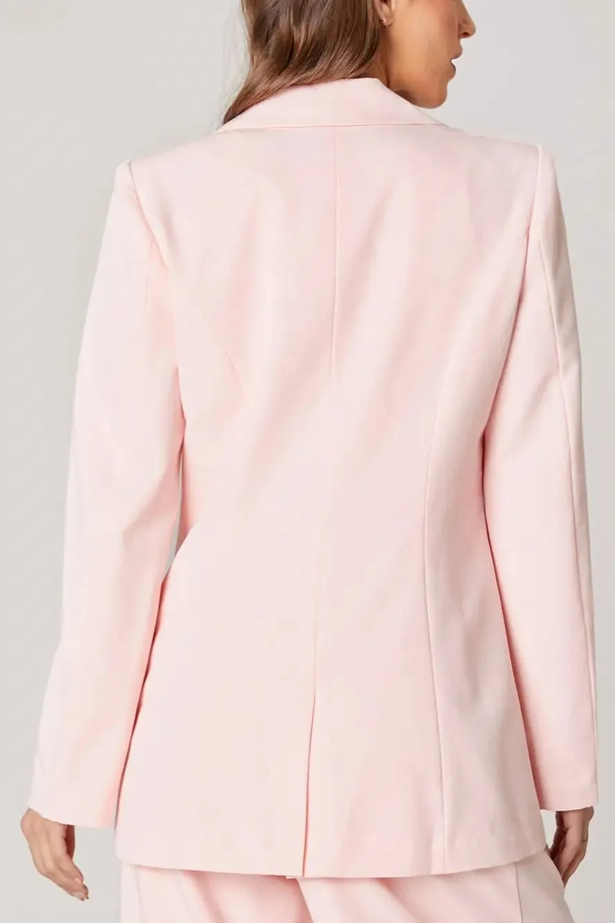 Power Moves Pink Fitted Blazer