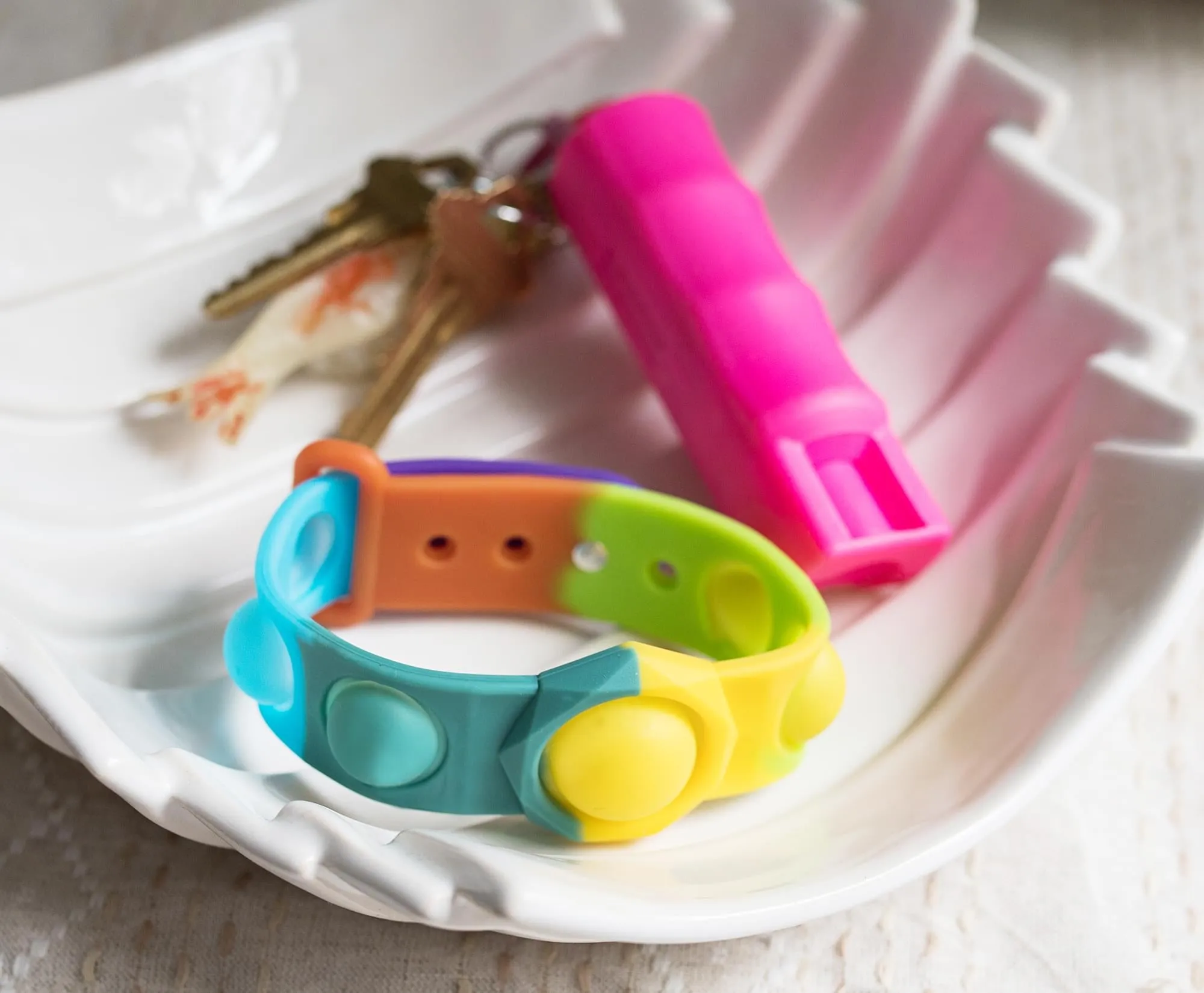 Push Pop Fidget Toy 6-Button Bracelet | Rainbow