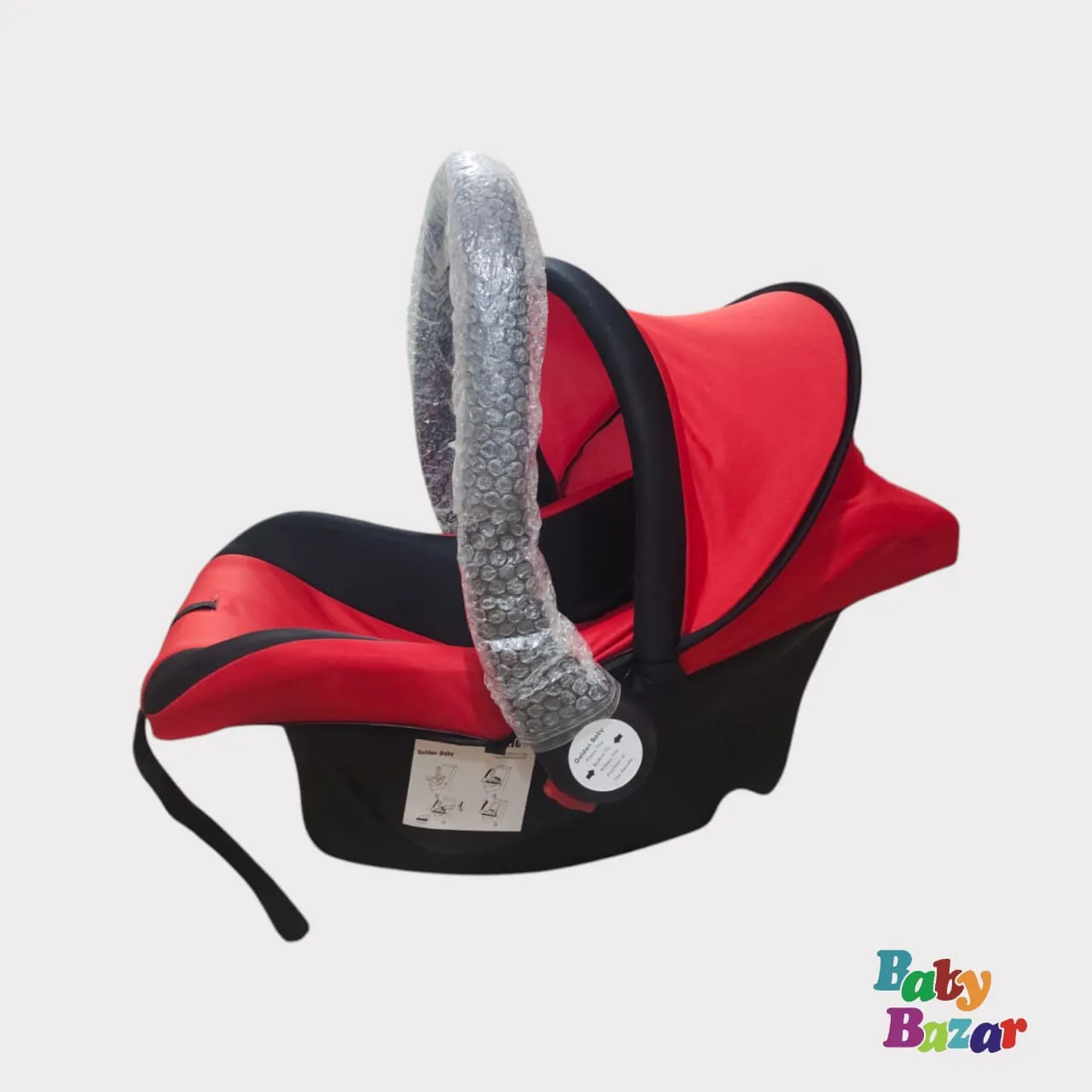 "Effortless Travel with the Portable Black & Red Carry Cot"
