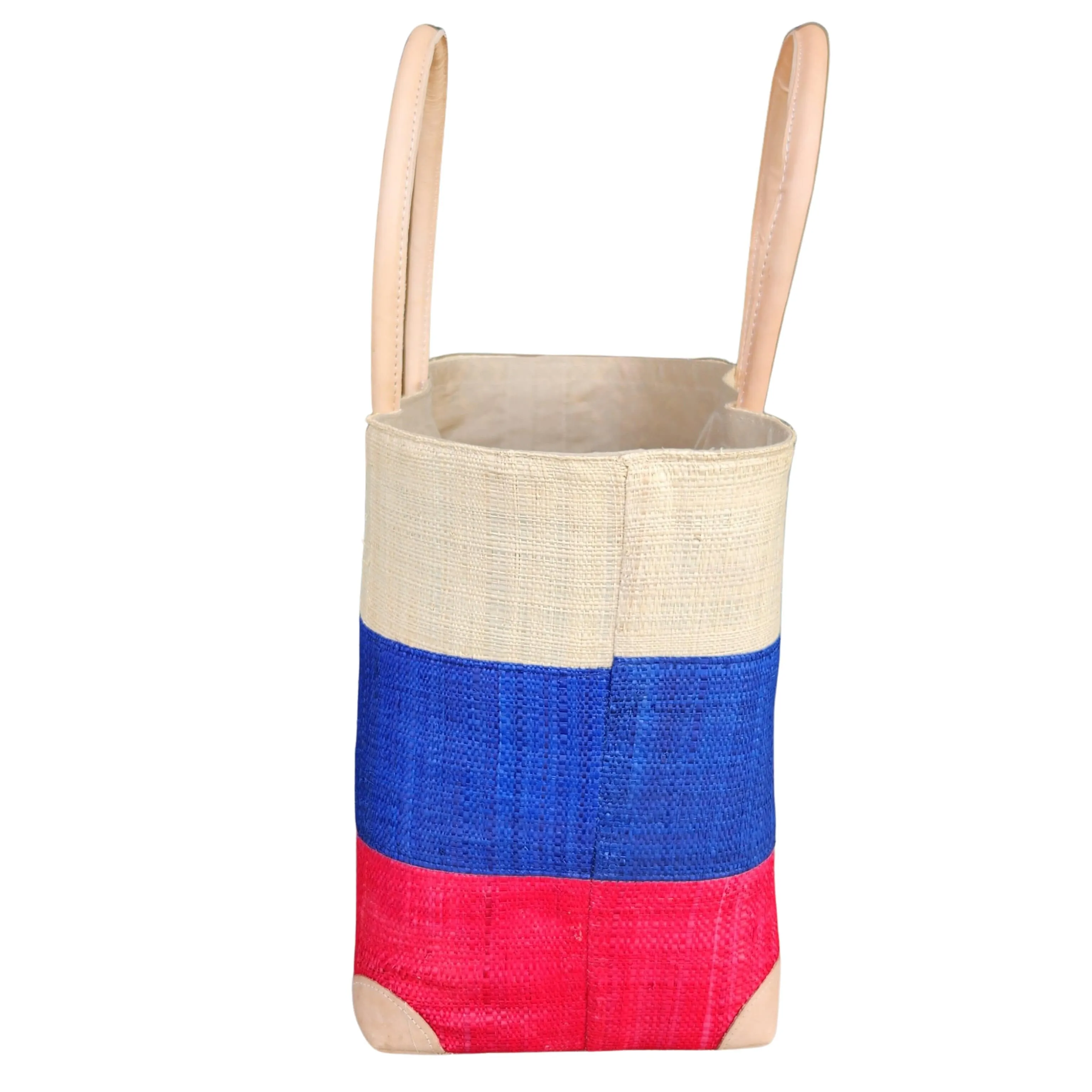 Ravelo: Authentic Madagascar Raffia and Leather Tote Bag