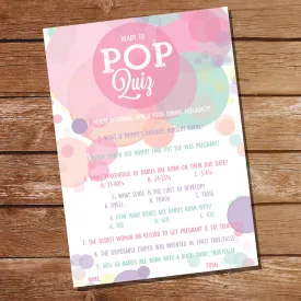 Ready To Pop Baby Shower Pop Quiz | Baby Shower Game