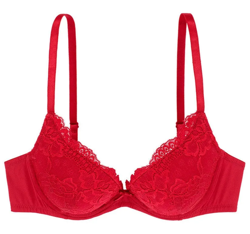 Red Plunge Bra Lianne D000315