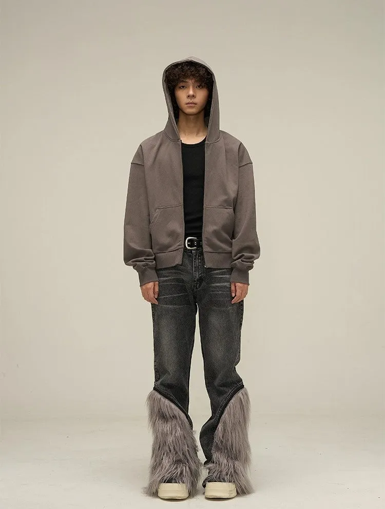 Relaxed Vibe Oversized Short Zipper Hoodie