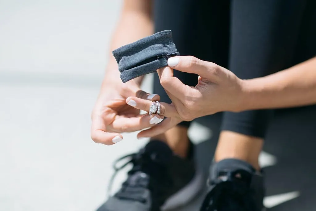 Ring Holder - Stylish Portable Wristband with Hidden Pocket for Men/Women, Discreet Jewelry Protector & Keeper, Key Holder, Gym Organizer, Travel & Fitness Accessories, Wedding Ring Storage