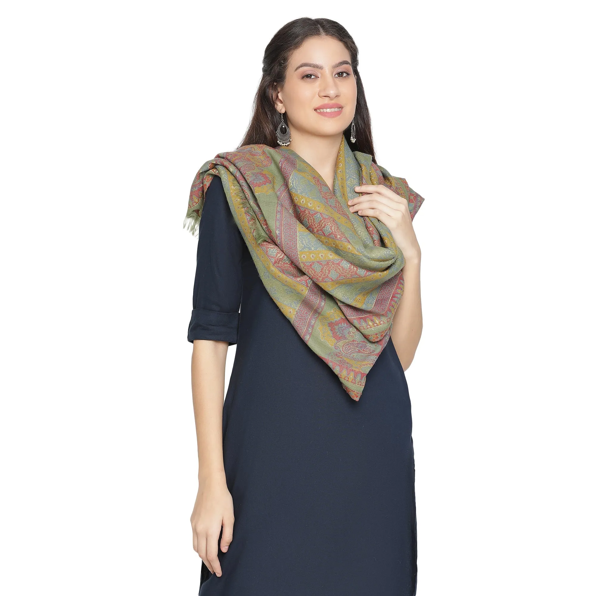 Saida Woven Design Timeless Wool Stole