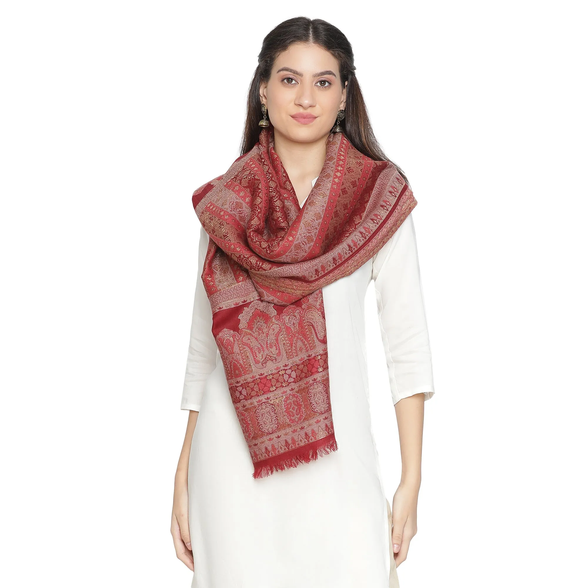 Saida Woven Design Timeless Wool Stole
