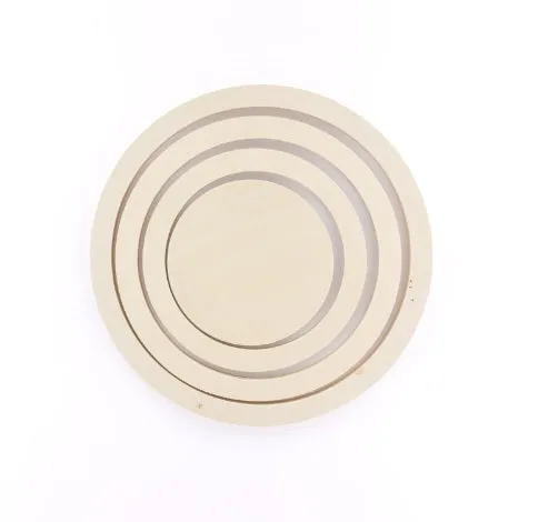 Set de 3 anneaux bois   1 plateau