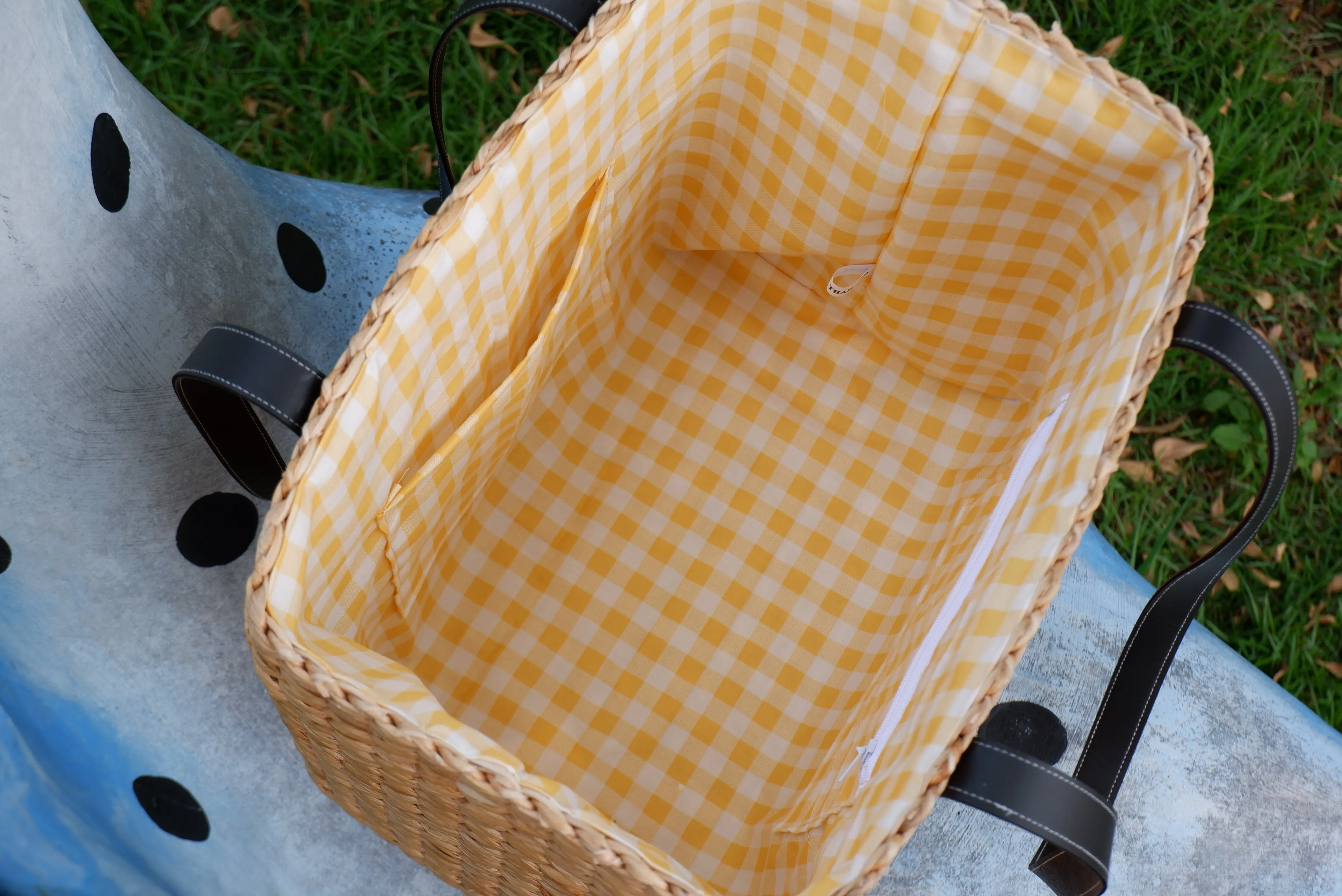 straw basket beach tote with leather handles