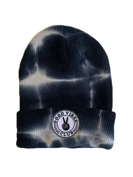 Tiny Whales - Good Vibes Beanie in Dark Tie Dye