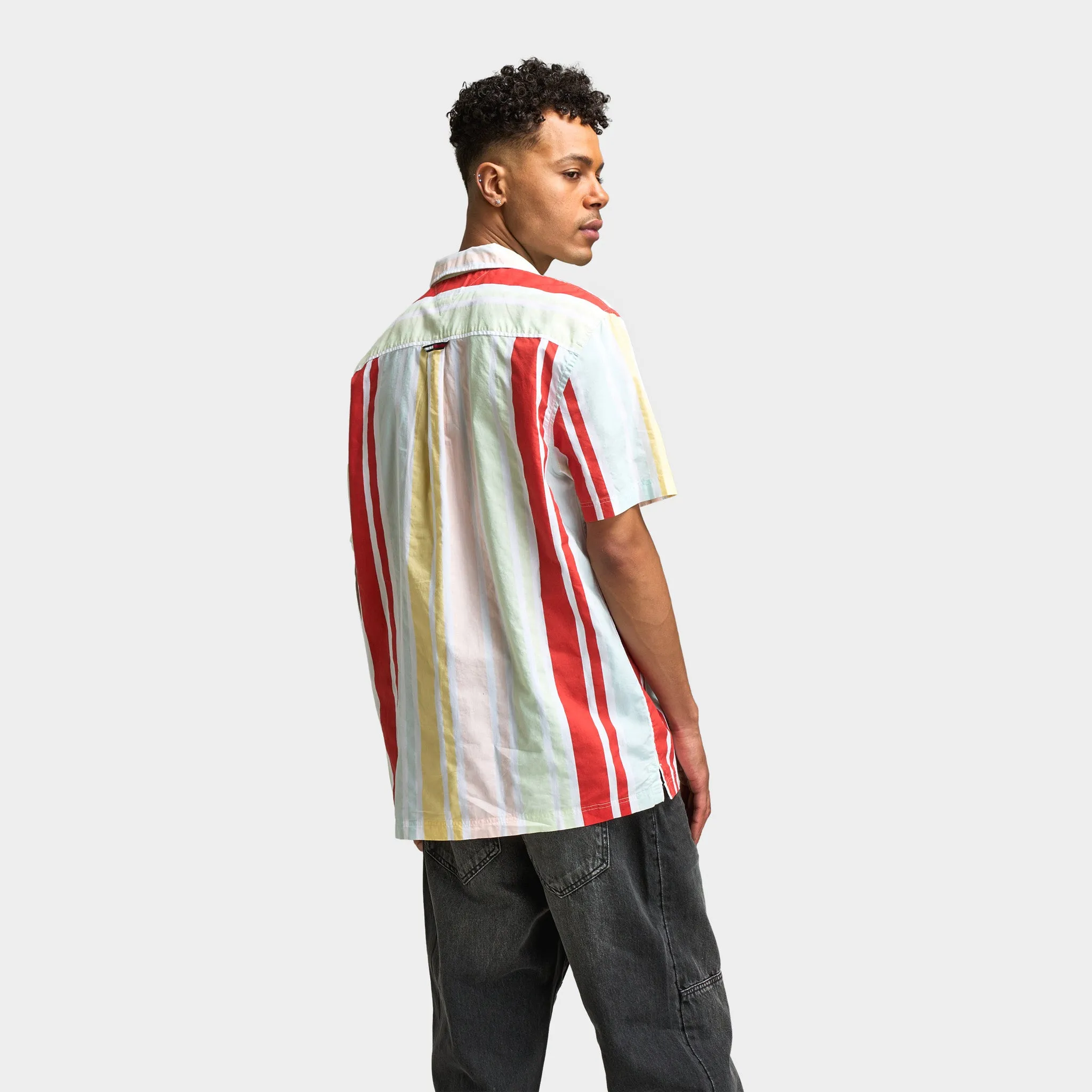 Tommy Hilfiger TJM RLX SS Stripe Camp Shirt Burnt Vermillion / Multistripe