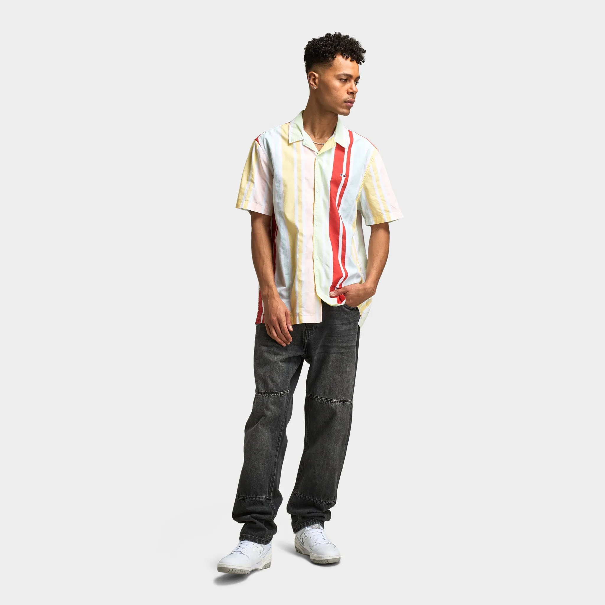 Tommy Hilfiger TJM RLX SS Stripe Camp Shirt Burnt Vermillion / Multistripe