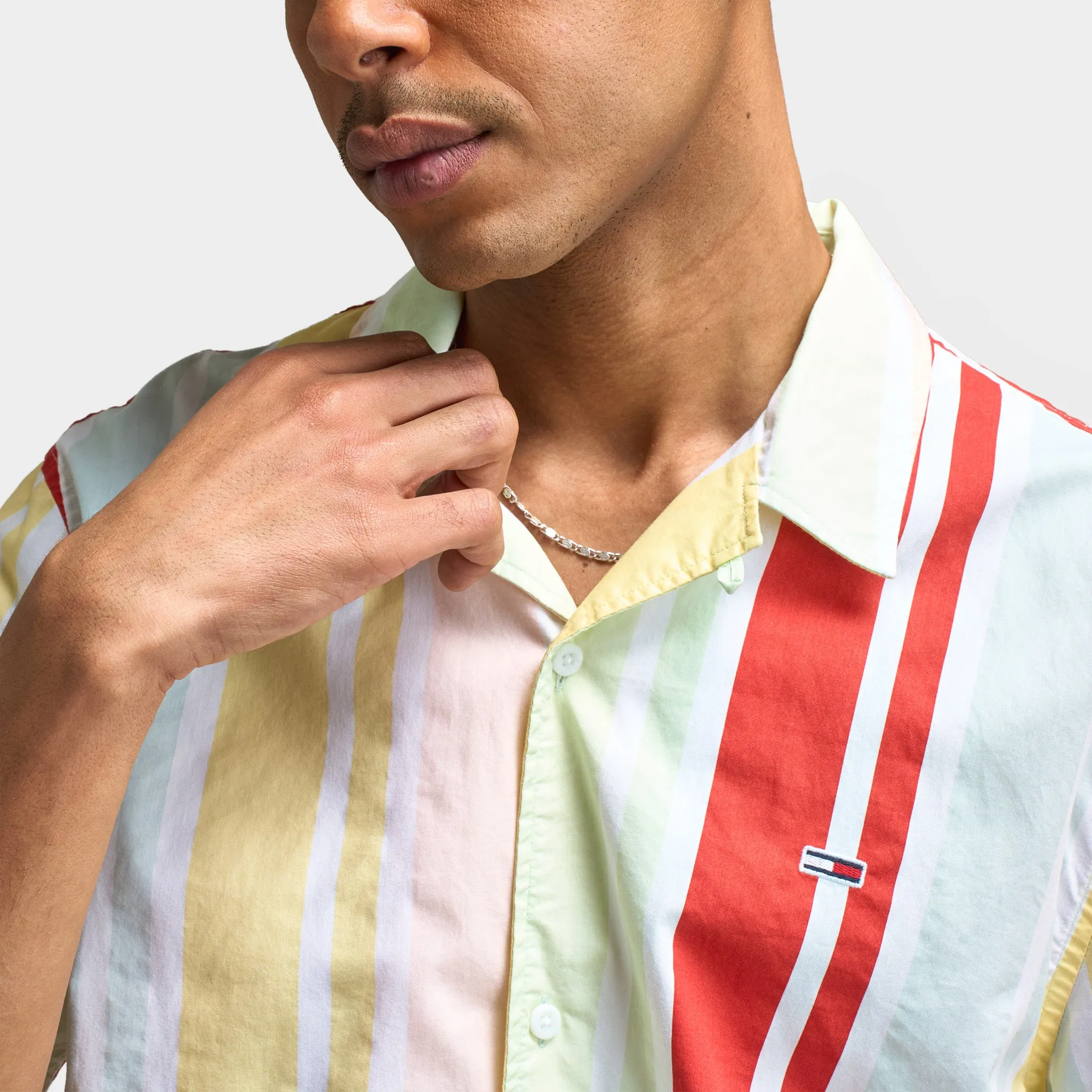 Tommy Hilfiger TJM RLX SS Stripe Camp Shirt Burnt Vermillion / Multistripe