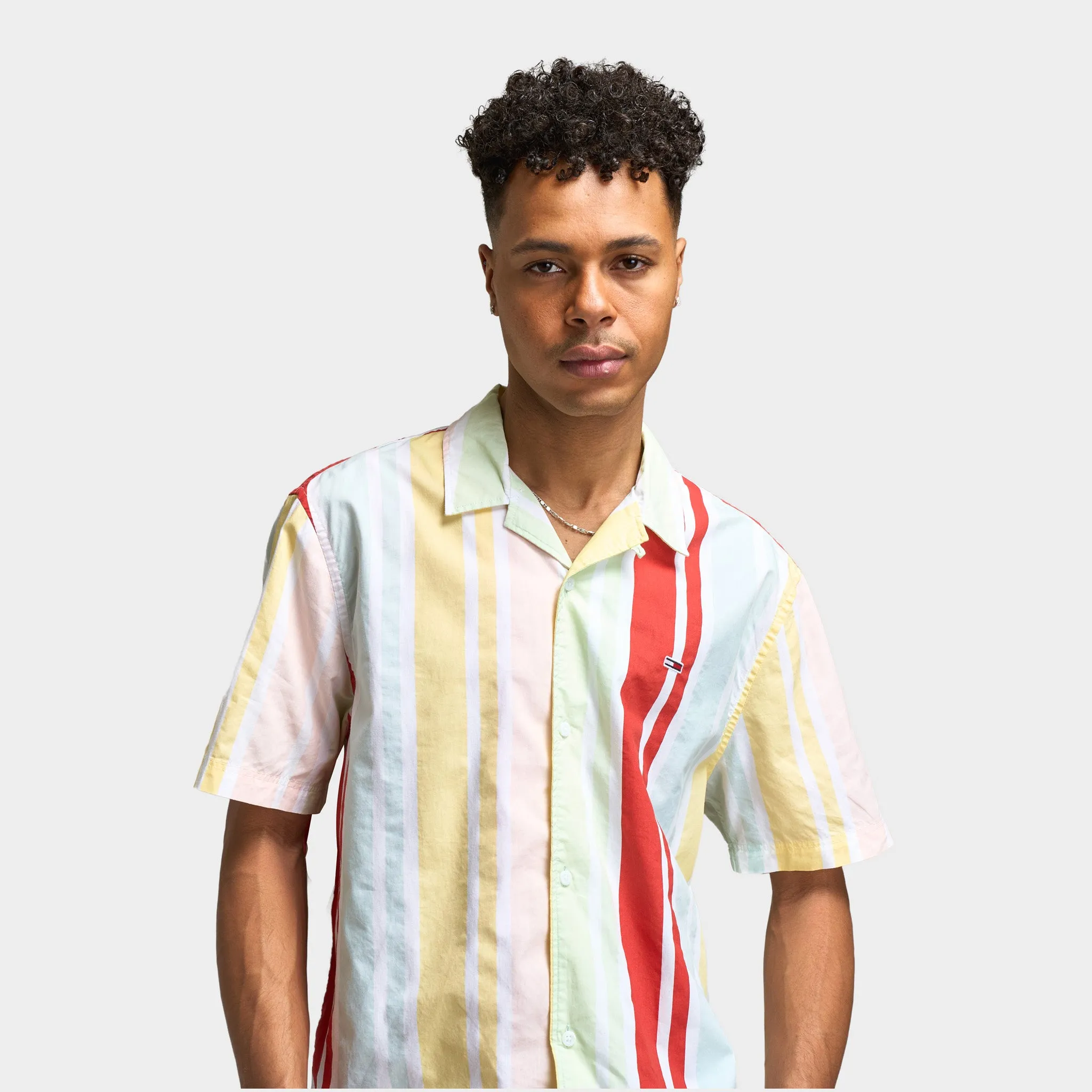 Tommy Hilfiger TJM RLX SS Stripe Camp Shirt Burnt Vermillion / Multistripe