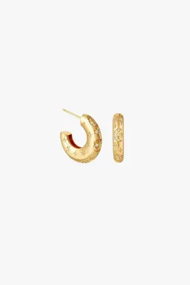 You Are The Moon   Stars Gold Hoop Earrings