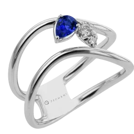 ZR2417 Color Ring in 14k Gold with Diamonds